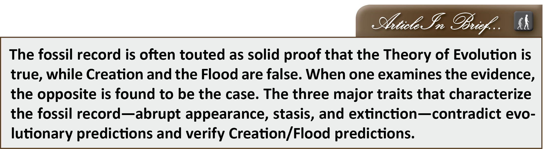 Does the Fossil Record Support Creation and the Flood?